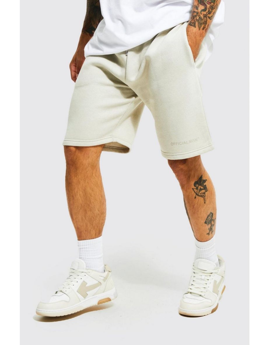 Boohooman loose jersey short in cream