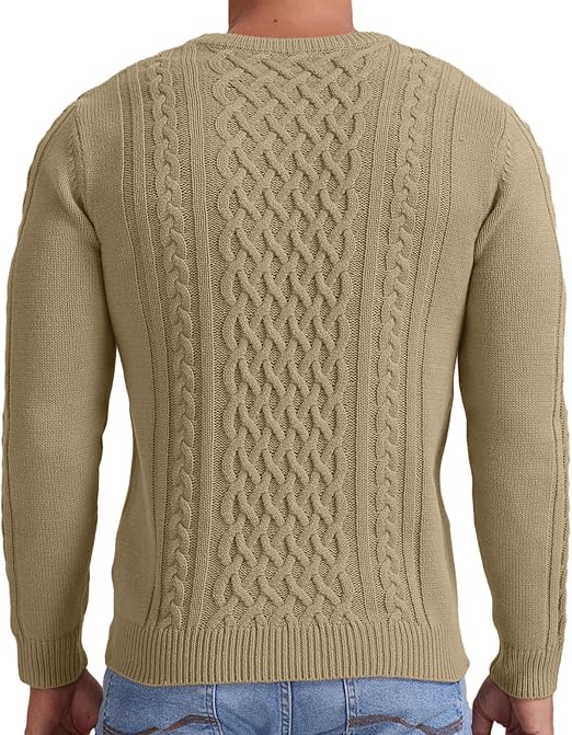 Isolid Sdhamid Mens Layered Knit Sweatshirt in khaki