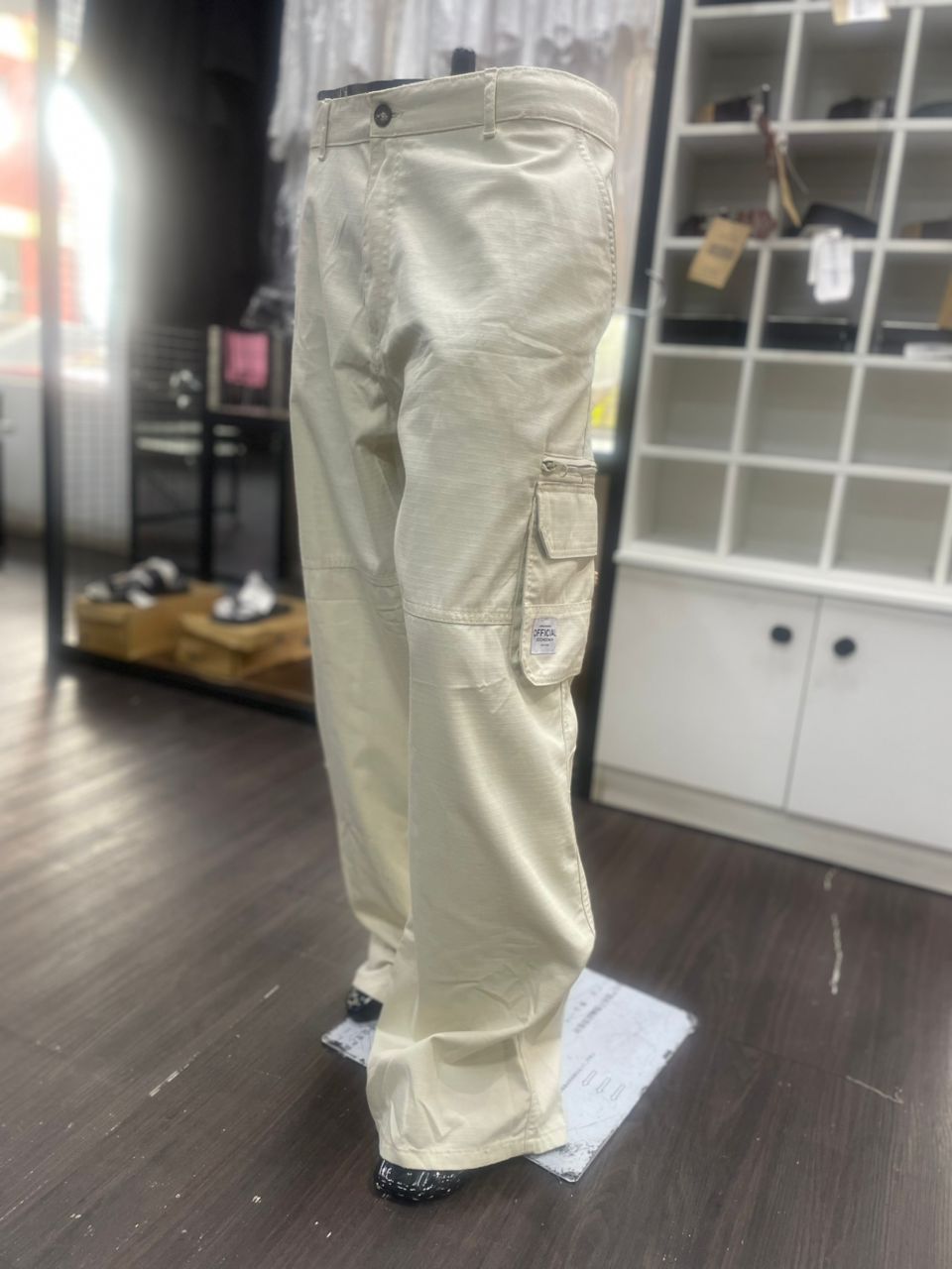 Boohooman Plus Fixed Ripstop Cargo Zip Trouser With Woven Tap