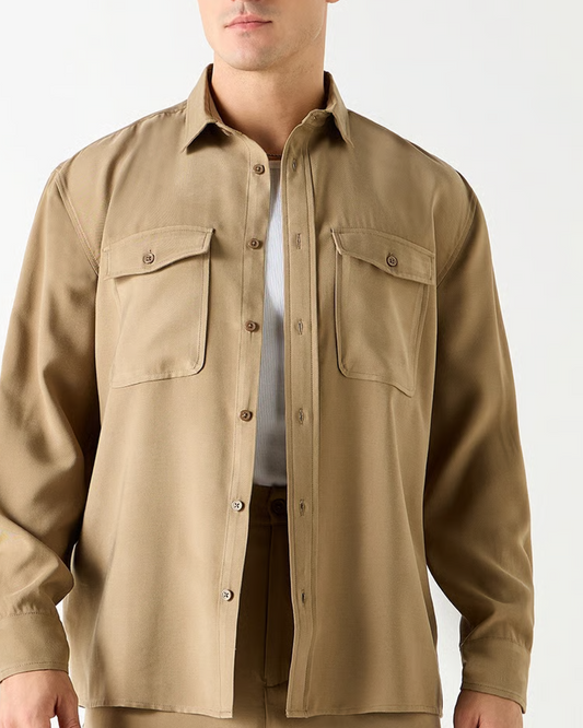 ASOS DESIGN Cotton Shacket Long Sleeve Shirt