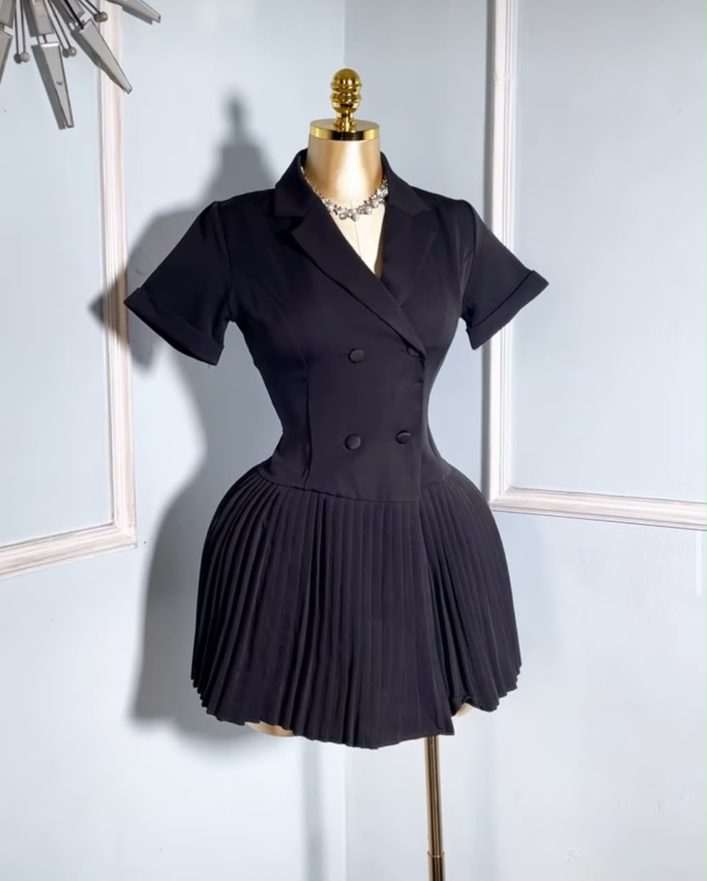 Black Double Breasted Blazer dress