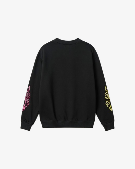 Boohooman Oversized Extended Neck Graffiti Graphic Sweatshirt