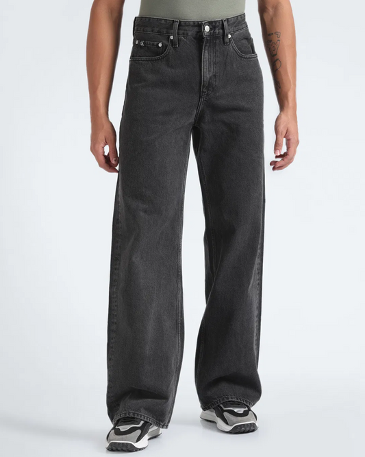 Boohooman Baggy Rigid Jeans Blue