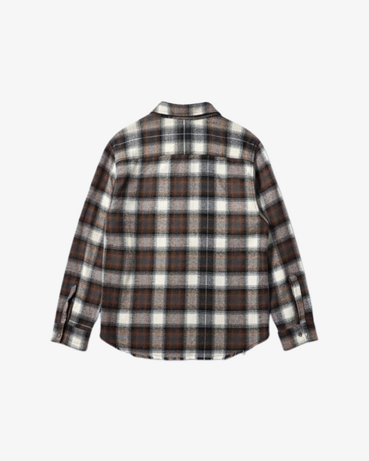 Boohooman Oversized Boxy Badge Applique Drstressed Overdye Check Shirt