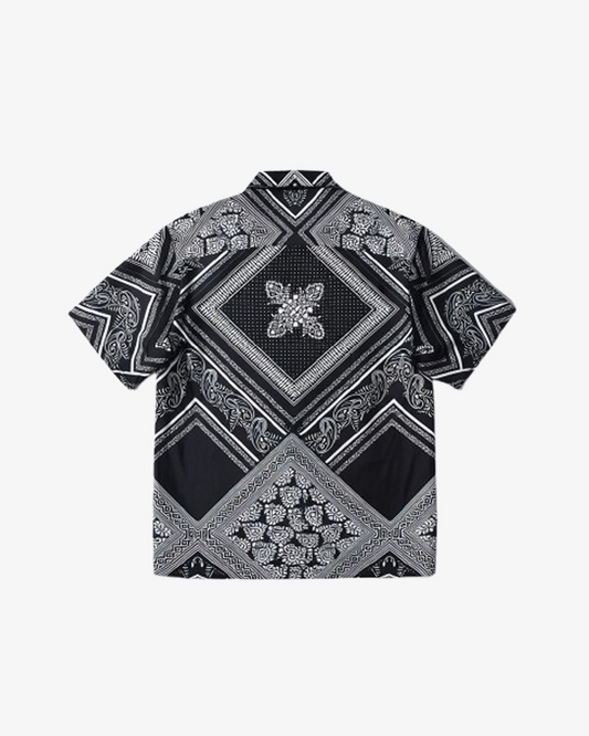 Boohooman Regular Baroque Print Satin Shirt