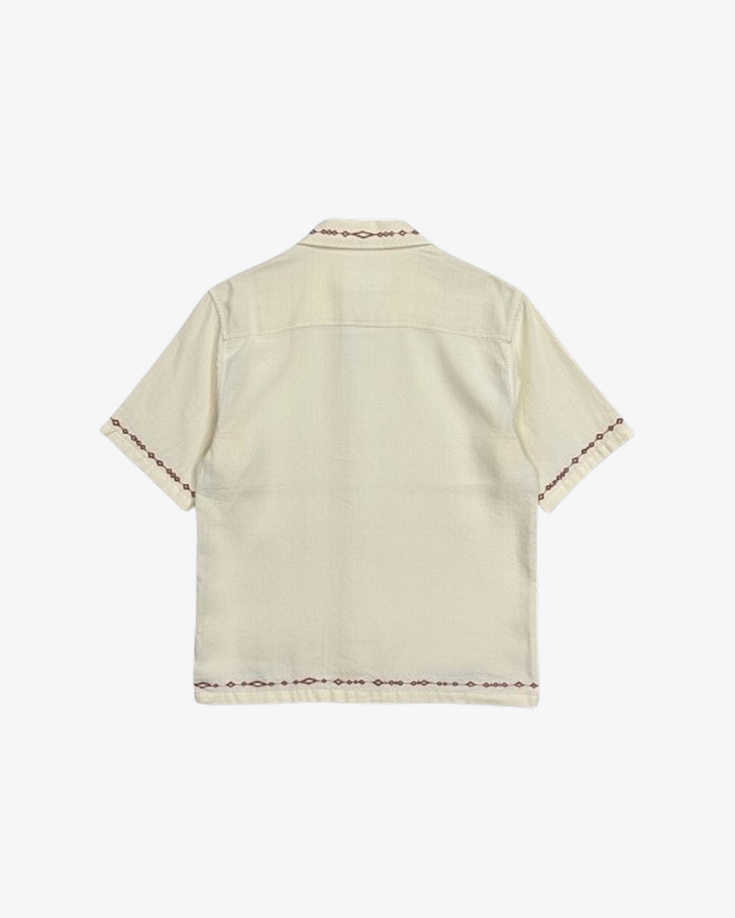 Zara Embroidered Linen-Blend Short Sleeve Shirt