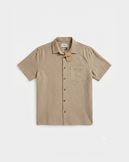 Hudson & Barrow Wovens Stone Short Sleeve Shirt