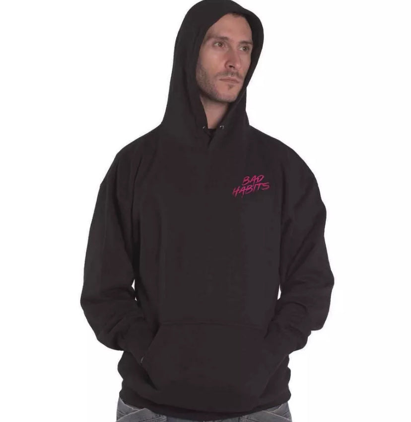 Oversized heartless graphic hoodie in black