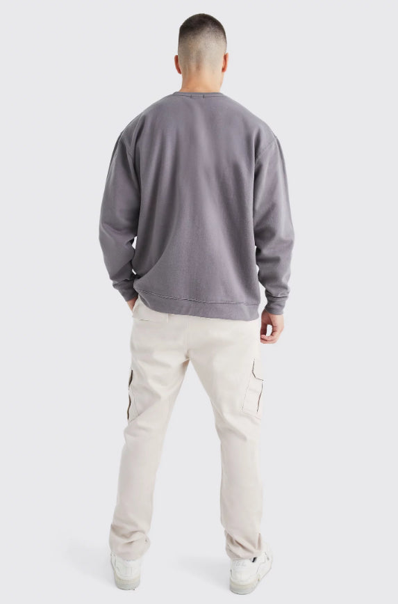 Plus slim cargo tonal print pant in brown