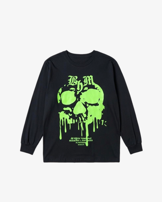 OVERSIZED LS SKULL GRAPHIC T-SHIRT