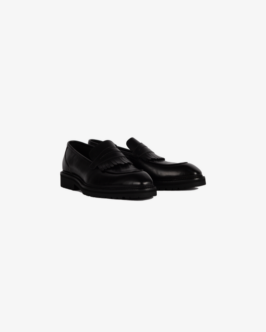 Poiseon Savanna Fringe Loafer – Black