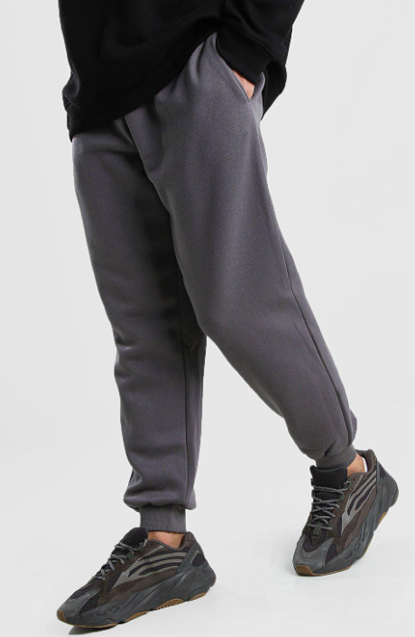 Boohooman Plus Core Acid Washed Jogger In Grey