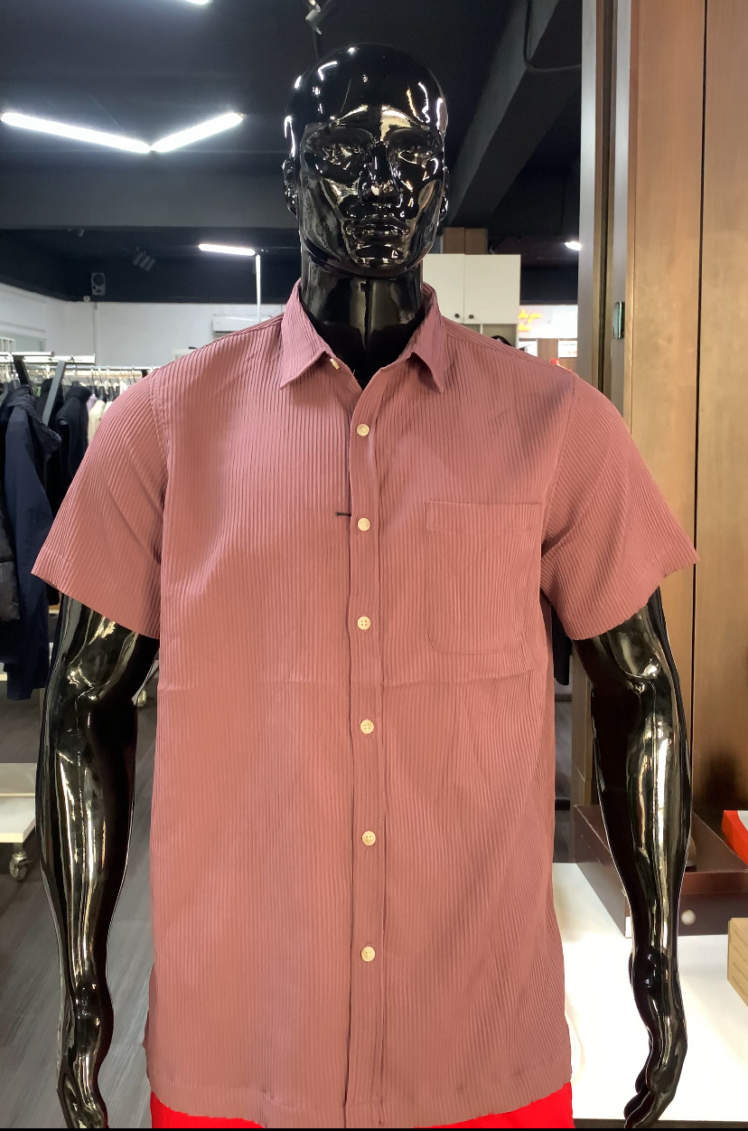 Hudson barrow wovens mulberry linen short sleeve shirt in lilac