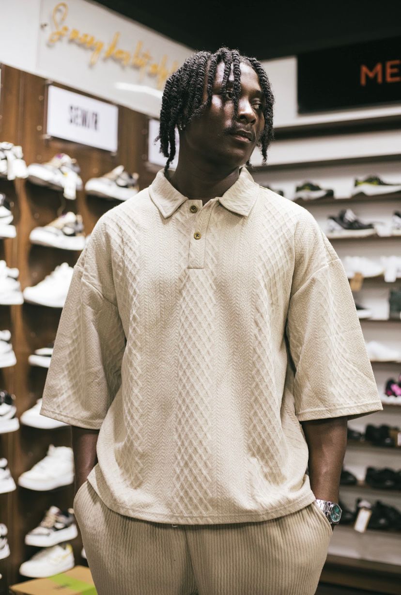 Boohooman oversize polo in brown