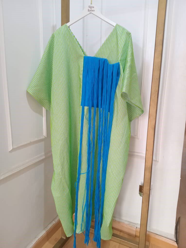 Stripes Mix Woven Agbada Midi