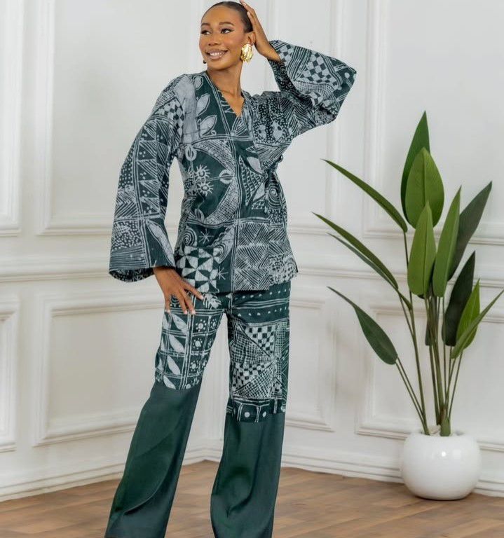 Tye and Dye Wrap Twopiece Pant Set