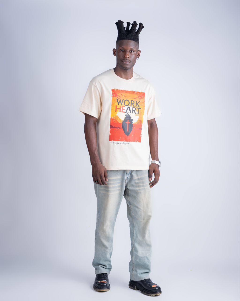 Jochdunse Work of Heart Graphic Tee - Cream