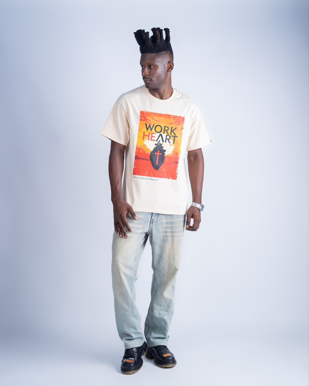 Jochdunse Work of Heart Graphic Tee - Cream