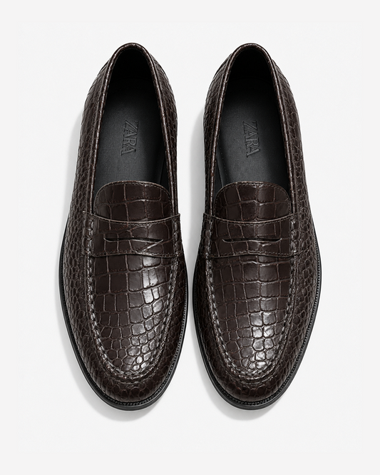 Zara Textured loafers Shoe