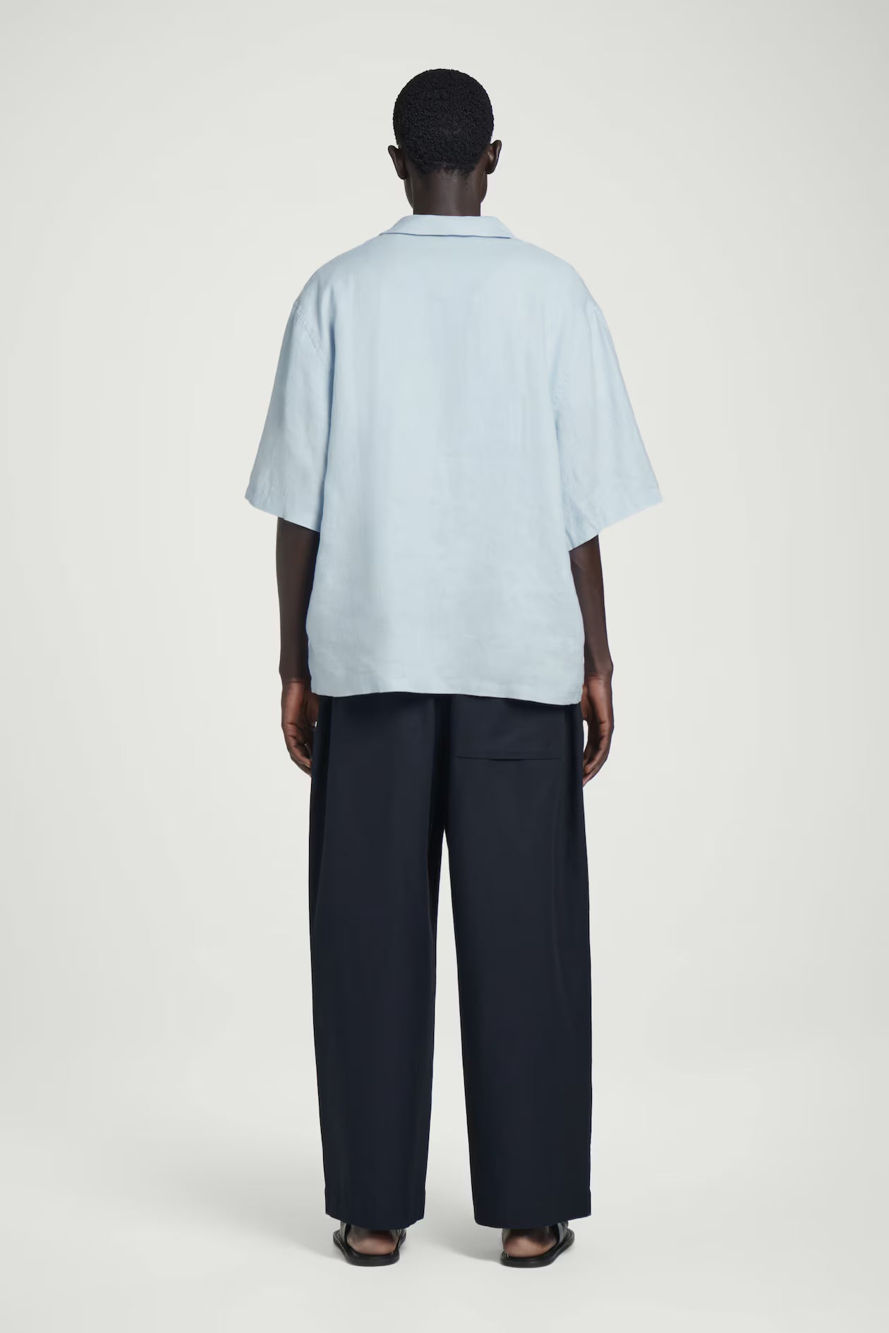 Cos Open Collar Linen Short Sleeve Shirt