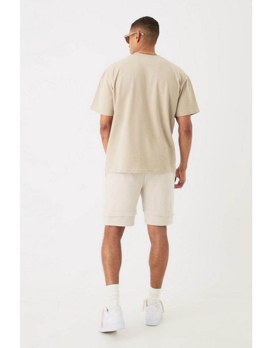 Boohooman loose jersey short in cream
