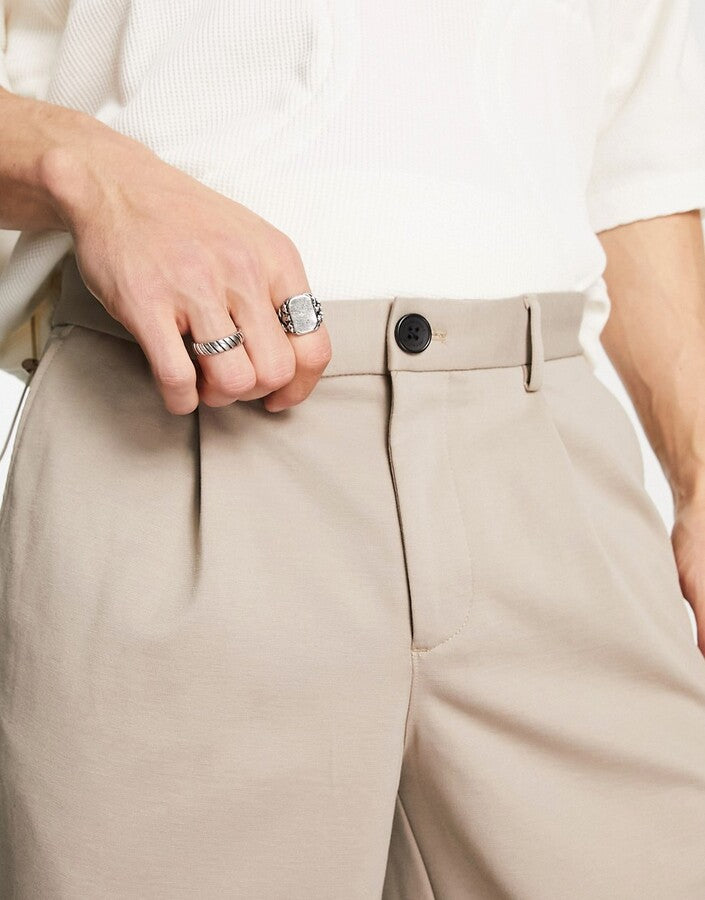 Jack Jones Wide Smart Pant In Brown