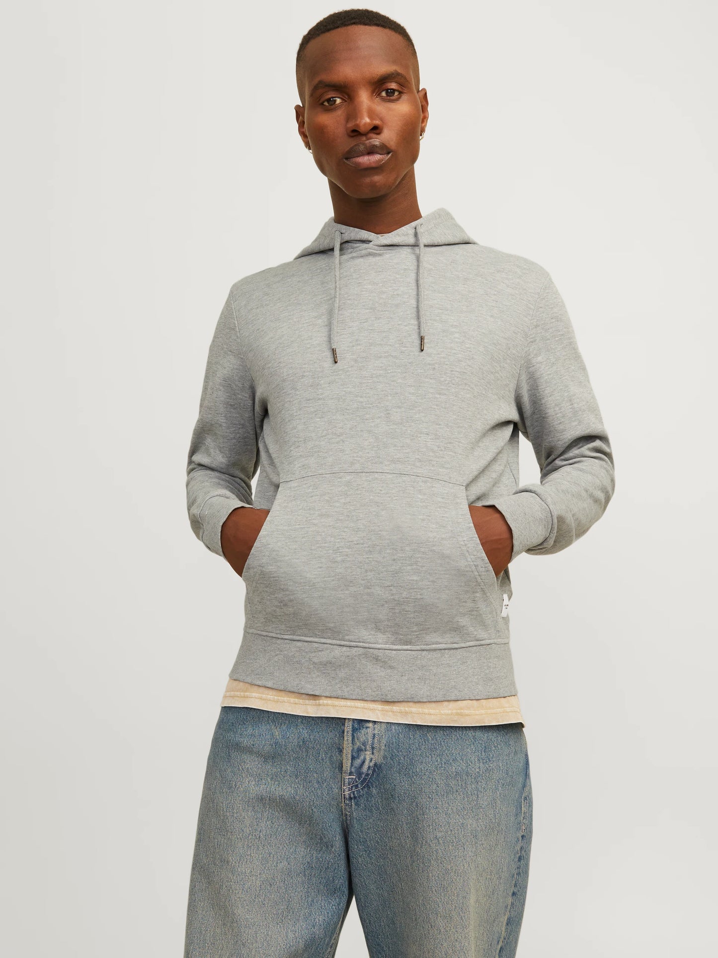 Jack & Jones Jcoclassic Twill Sweat Hoodie In Grey