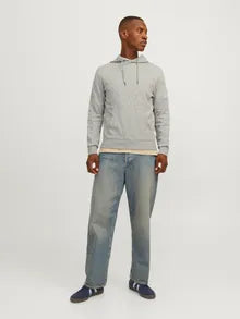 Jack & Jones Jcoclassic Twill Sweat Hoodie In Grey
