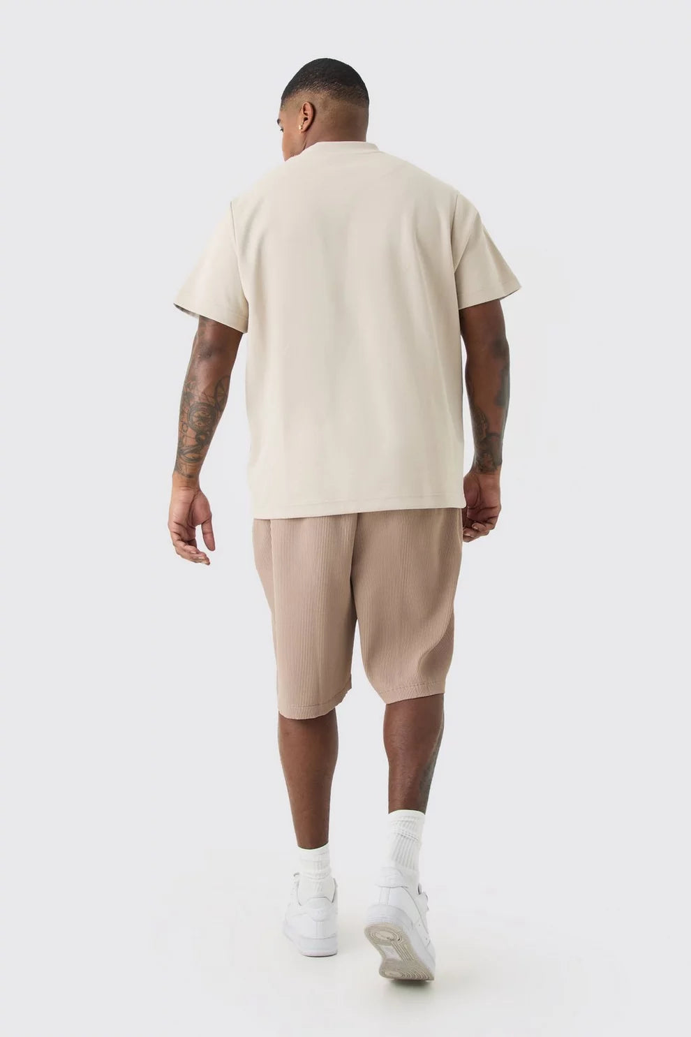 Boohooman Plus Elasicated Waist Pleated Short