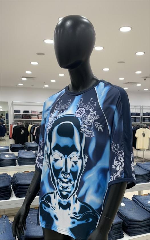 Boohooman Boxy Floral Embroidere Football T-shirt