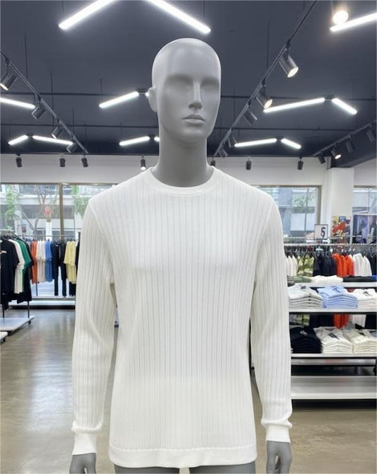 Boohooman Muscle Fit Ribbad Ls Jumper