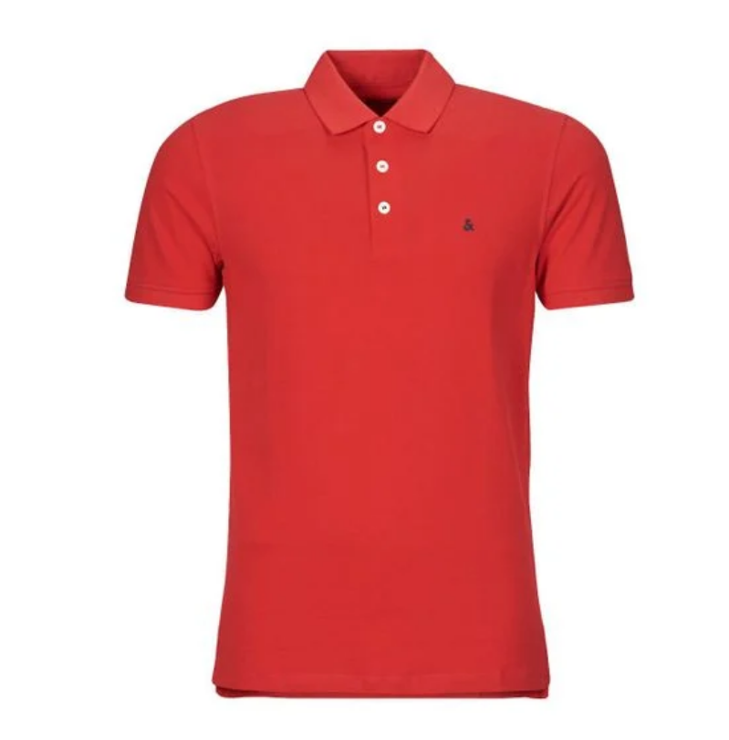 JACK & JONES JJEPAULOS POLO SHORT SLEEVE IN RED NAVY_4XL