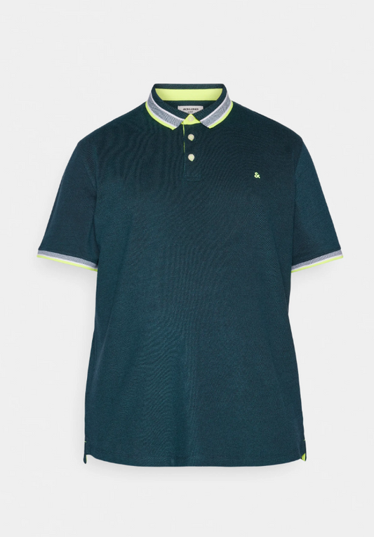 JACK & JONES JJEPAULOS POLO SHORT SLEEVE IN GREEN NAVY_XXXL