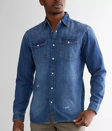 JACK&JONES JJIJAMES LS DENIM SHIRT | BLUE