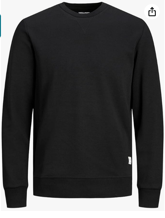 JACK & JONES JJEBASIC SWEAT CREW NECK NOOS IN BLACK