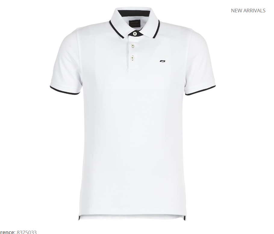 JACK & JONES JJEPAULOS POLO SHORT SLEEVE IN WHITE BLACK