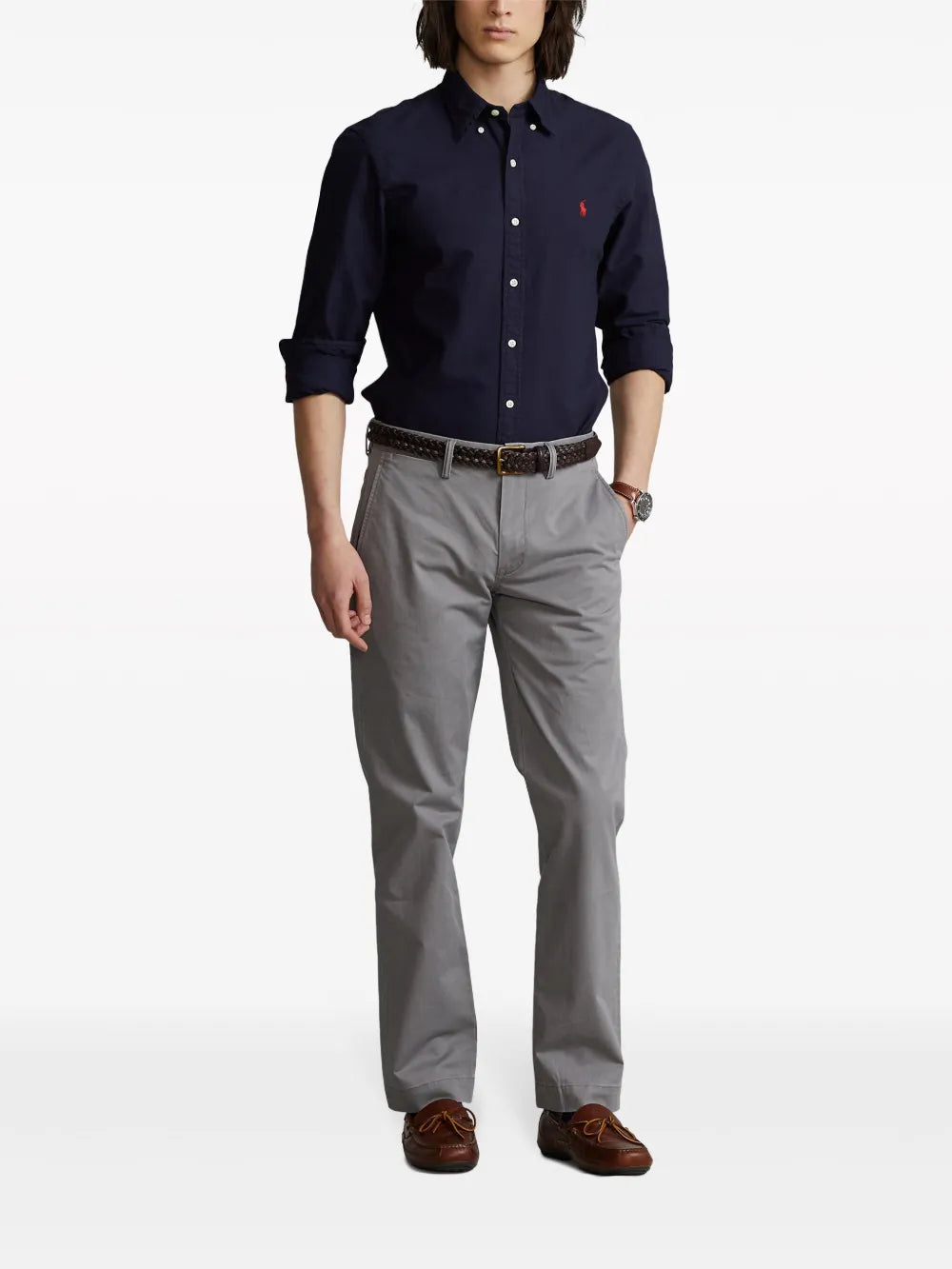 Polo ralph laureen classic fit long sleeve shirt in navy