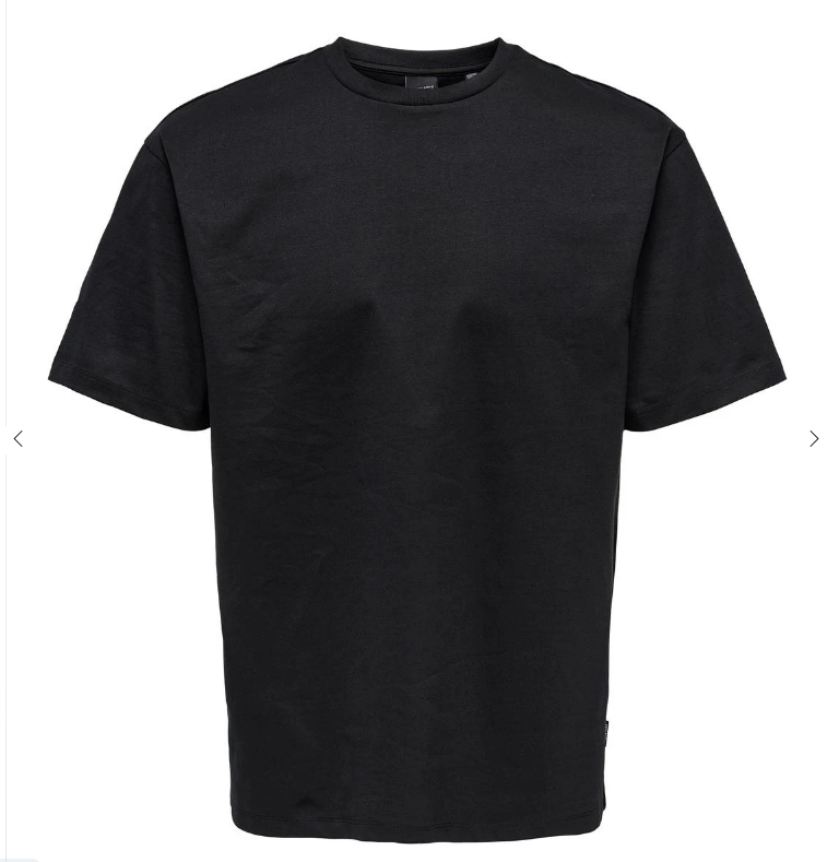 ONLY & SONS PLAIN R-NECK SHORT SLEEVE T-SHIRT IN BLACK