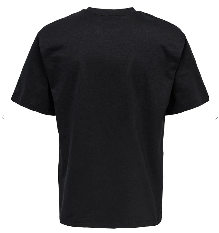 ONLY & SONS PLAIN R-NECK SHORT SLEEVE T-SHIRT IN BLACK