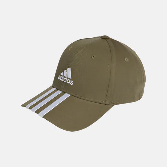 ADIDAS 3 STRIPES COTTON TWILL MEN'S BASEBALL TRAINING CAP IN KHAKI