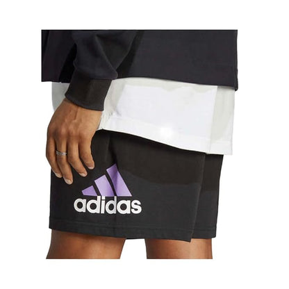 Adidas Black Printed Cotton Regular Fit Short