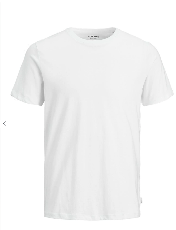 JACK & JONES JJEORGANIC BASIC R-NECK SHORT SLEEVE T-SHIRT IN WHITE