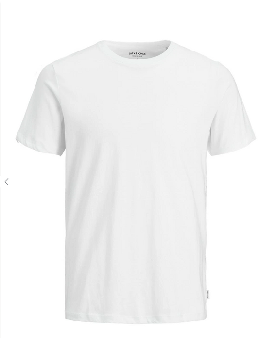 JACK & JONES JJEORGANIC BASIC R-NECK SHORT SLEEVE T-SHIRT IN WHITE