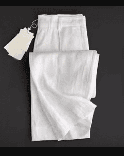 BOOHOOMAN LINEN MIX SMART SPILIT HEM STRAIGHT TROUSER IN WHITE