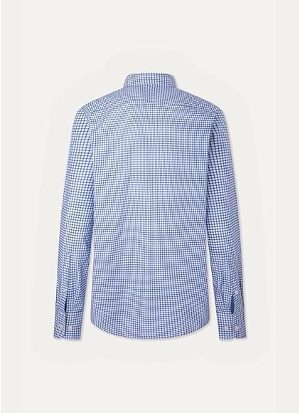 Hackett London Men's Gingham LS Shirt in Blue