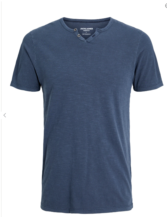 JACK & JONES JJEORGANIC MELANGE R-NECK SHORT SLEEVE T-SHIRT IN BLUE