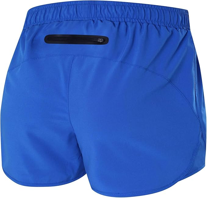 TCA WOMENS RUNING SPORT SHORTS WITH ZIP BACK POCKETS IN BLUE