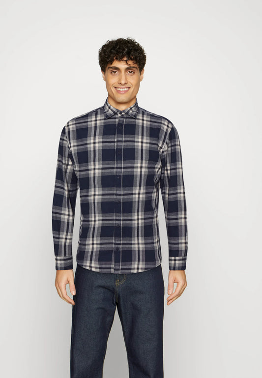 Jack & Jones Jorbest Check Shirt Ls In Navy