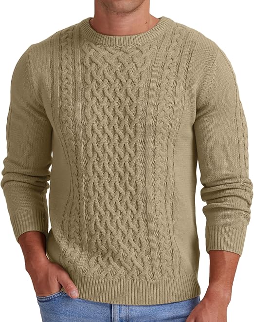 Isolid Sdhamid Mens Layered Knit Sweatshirt in khaki