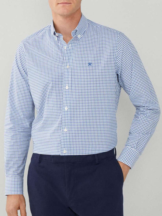 Hackett London Men's Gingham LS Shirt in Blue